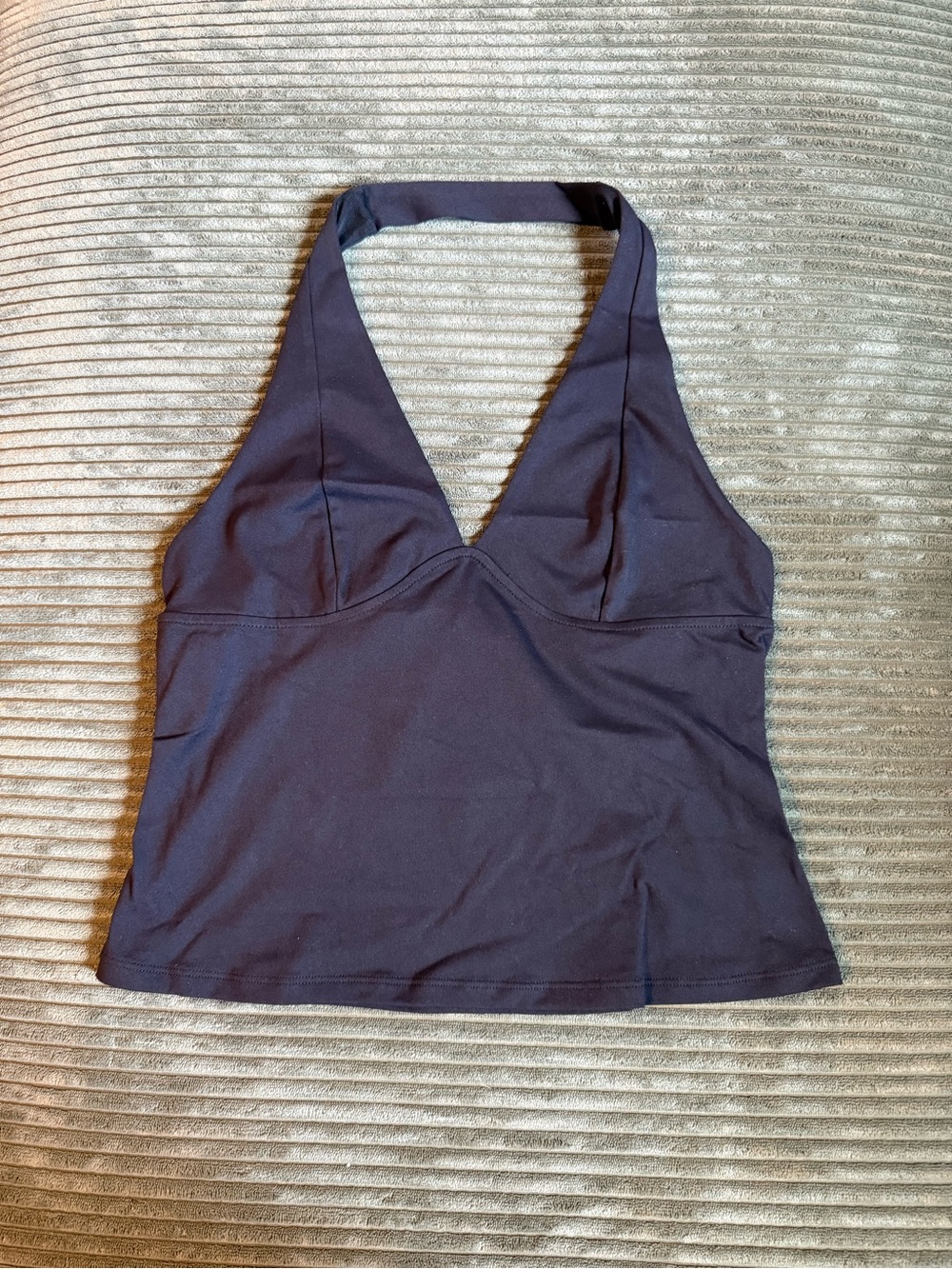 Free People Still Here Halter Top Black Size M NWT Deep V Open Back - Picture 2 of 4